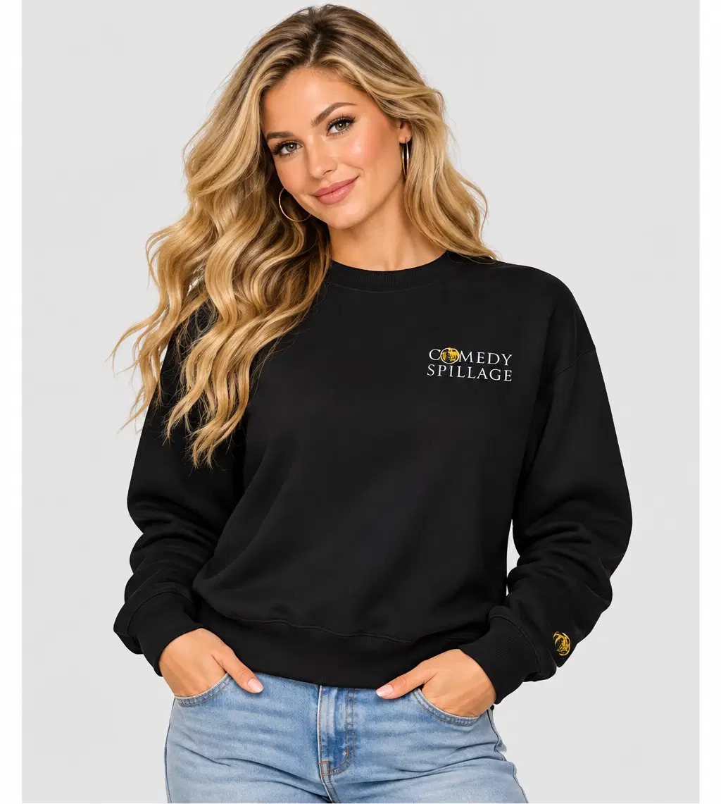 Comedy Spillage Premium Embroidered Unisex Crewneck Sweatshirt