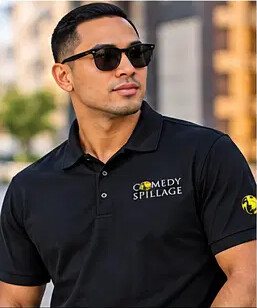 Comedy Spillage Premium Embroidered Unisex Polo Shirt