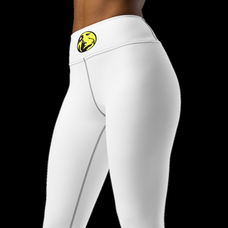 Comedy Spillage Women's High-Waisted Logo Leggings - White